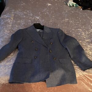 Brooks Brothers Navy and Light Blue Striped Dress Shirt